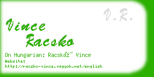 vince racsko business card